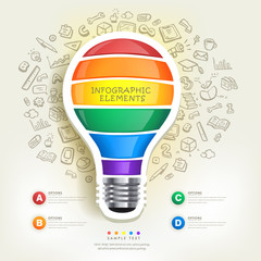 Wall Mural - creative infographics template with bulb