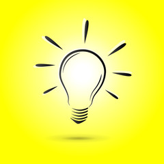 vector yellow lightbulb background
