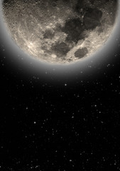 Wall Mural - Moon among Milky Way.