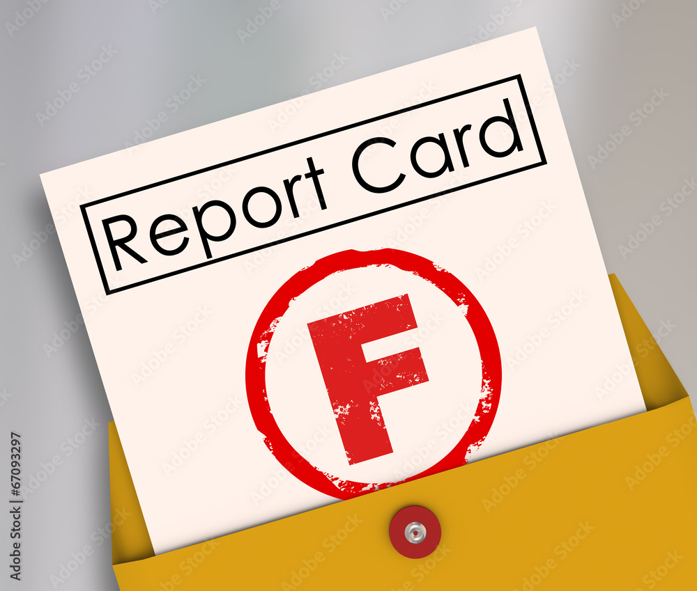 failing grades report card F Failing Grade Score Report Card Poor Performance Failure Stock  Illustration