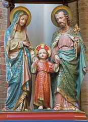  Bruges - Carved satues of Holy Family in st. Giles church