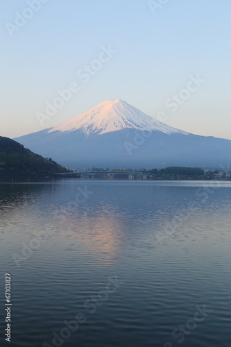 Fotoboard na płycie Mount fuji, widok z jeziora kawaguchiko