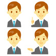© tibori - スーツの男性　表情　おすすめ、案内、笑顔、困惑