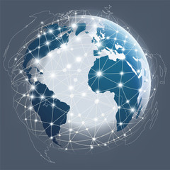 Wall Mural - globe digital connection, digital communications