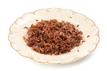 Wall Mural - Red rice with onion and carrot