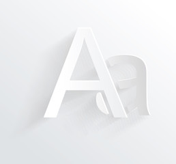 Letter A, white paper symbol icon