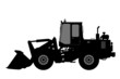 © sergey89rus - Silhouette the loader on a white background.