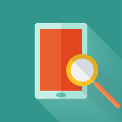 Flat tablet over green