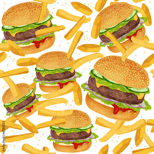 Naklejka samoprzylepna Wzór hamburgera