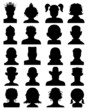 © Design Studio RM - Set of black silhouettes of heads, vector