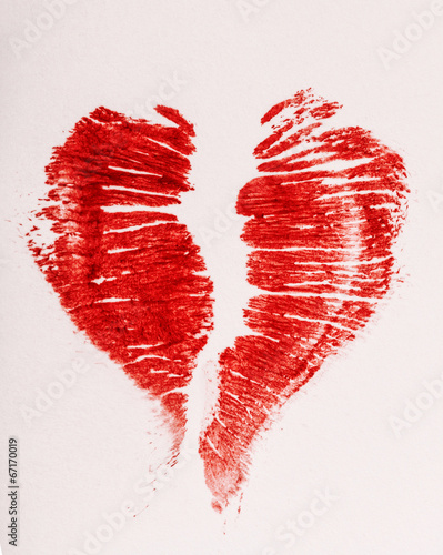Obraz w ramie Print lipstick heart