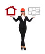 © vetkit - engineer holding blueprint and house