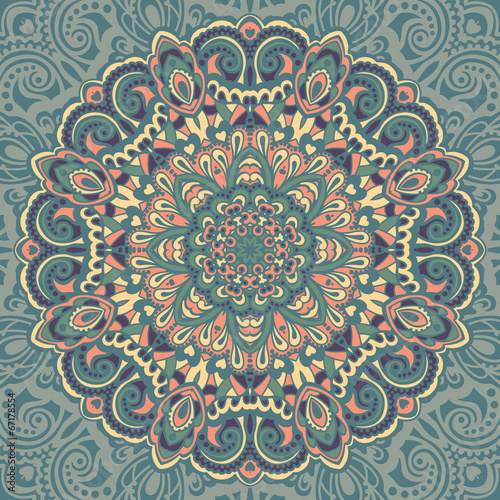 Obraz na płótnie canvas Mandala kwiatowa. 