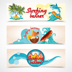 Sticker - Surfing banners set