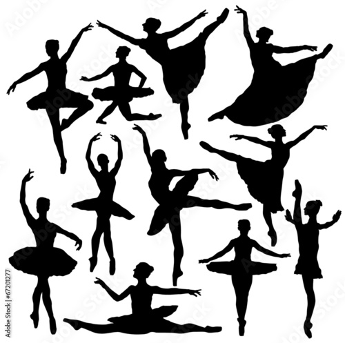 Obraz w ramie vector ballet silhouette