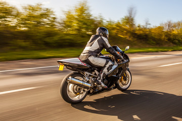 Motorcyclist on highway