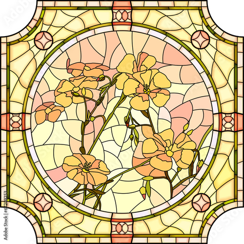 Plakat na zamówienie Vector illustration of flower orange flax.