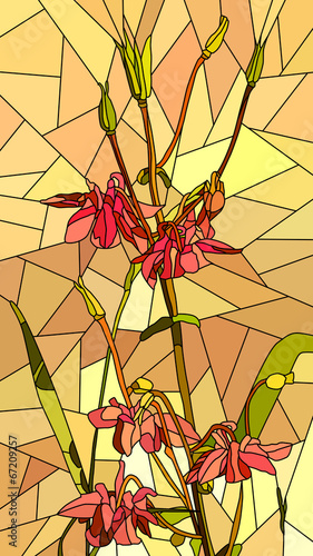 Nowoczesny obraz na płótnie Vector illustration of flowers red columbine.