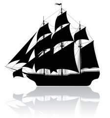 Black old ship