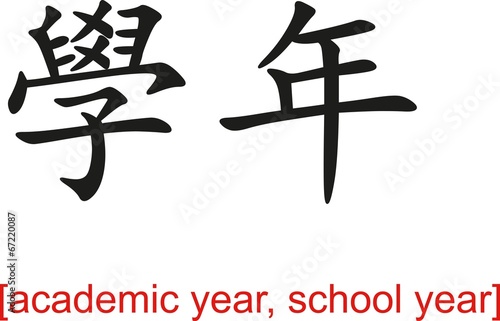 Fotografie, Obraz Chinese Sign for academic year, school year