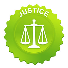 Canvas Print - justice sur bouton web denté vert