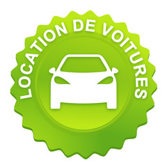 Sticker - location de voiture sur bouton web denté vert