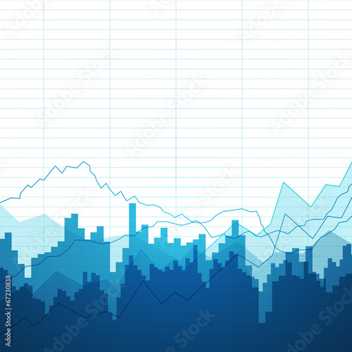 Cuadros en Lienzo Vector Illustration of an Abstract Background with Graphs