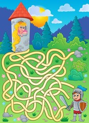 Wall Mural - Maze 4 with princess and knight