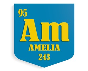 Wall Mural - name amelia on shield instead chemical element