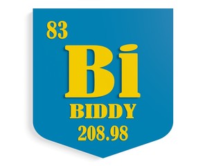 Wall Mural - name biddy on shield instead chemical element