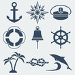 nautical marine icons set