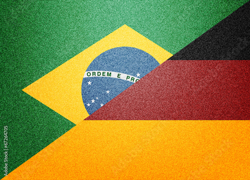 Obraz na płótnie canvas czteroczęściowy "tetraptyk" Niemcy kontra Brasil
