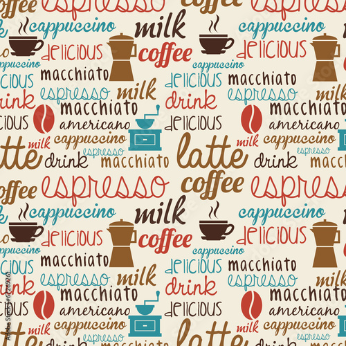 Naklejka - mata magnetyczna na lodówkę Coffee design