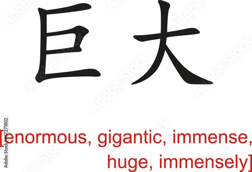 Fényképezés  Chinese Sign for enormous, gigantic, immense, huge, immensely