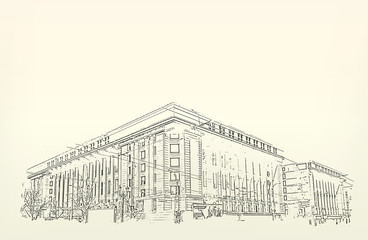 Architecture. Sketch. Drawing of building