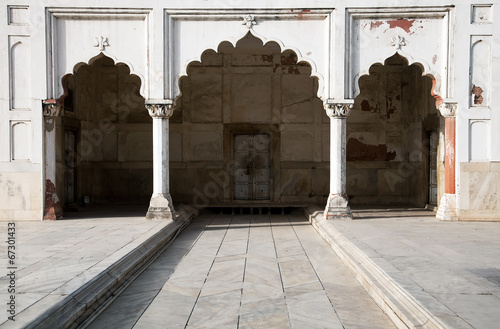 Plakat na papierze fotorealistycznym Architektoniczne lila qila - czerwony fort w delhi, indie, azji