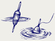 Fishing float. Doodle style