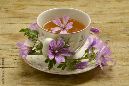 Board z aluminiowym obramowaniem Malva sylvestris forest fiołek malwa grande mauve خبازة برية