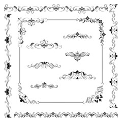 Wall Mural - Vintage Vector Frame Border Divider Corner