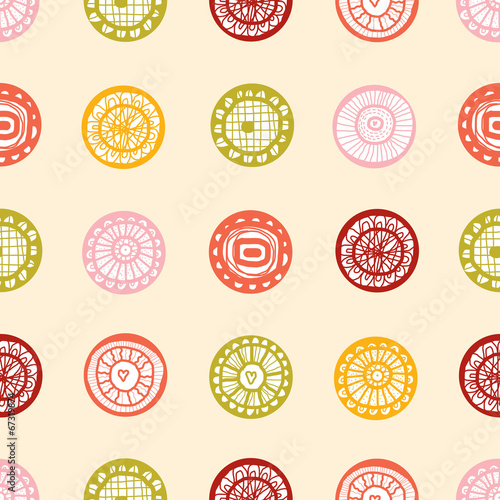 Obraz w ramie Cute polka dot. Vector seamless pattern.