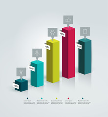 3D graph for infographic.