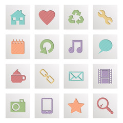 Wall Mural - square media icons