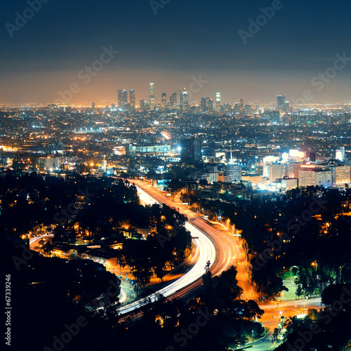 Naklejka samoprzylepna Los angeles w nocy