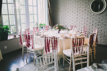 Decorated wedding table