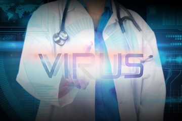 Aufkleber - Doctor presenting the word virus