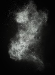 Wall Mural - white powder exploding isolated on black