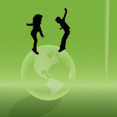 Wall Mural - Vector silhouette of the globe.