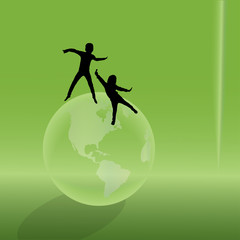 Wall Mural - Vector silhouette of the globe.
