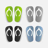 Fototapeta  - realistic design element: slippers