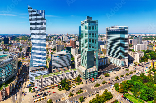 Fotoboard na płycie Dzielnica biznesowa w warszawie, polska